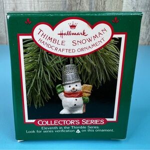 Hallmark Keepsake Ornament Thimble Series Thimble Snowman Collectors Series